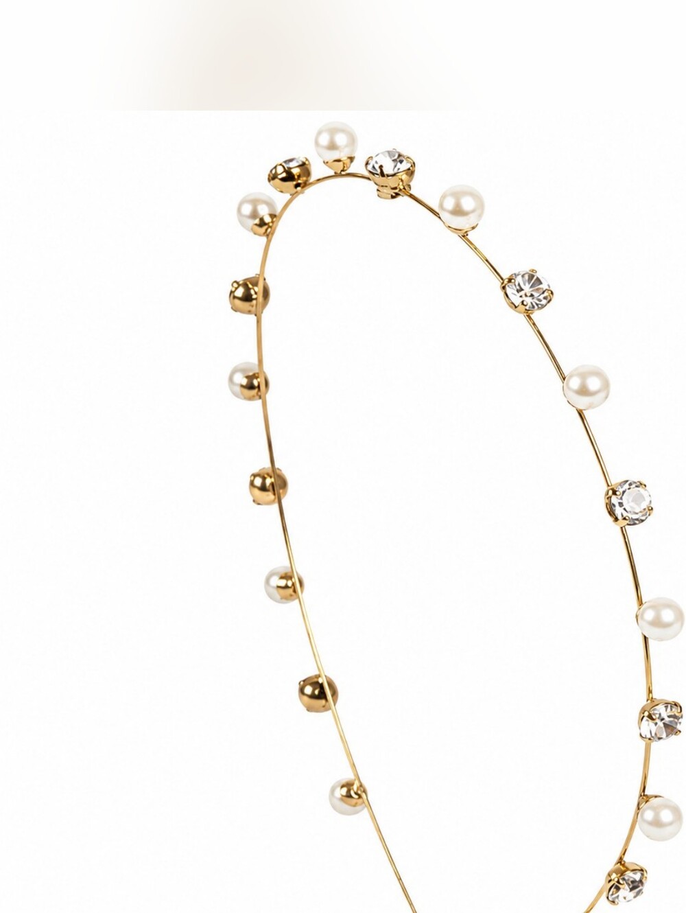 Jennifer Behr Ines Headband, Gold Pearl and Crystal Headband For Wedding
